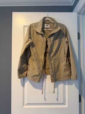 Old Navy Khaki Utility Jacket with Drawstring Waist